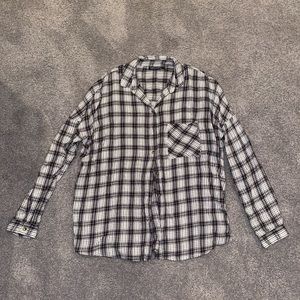 topshop black white plaid flannel